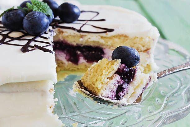 blueberry cake stock photo