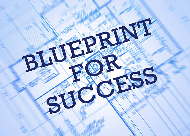 Blueprint for success stock photo