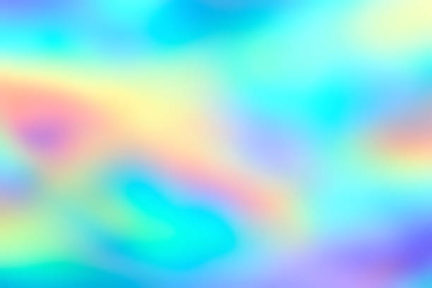 Blur holographic neon foil background stock photo