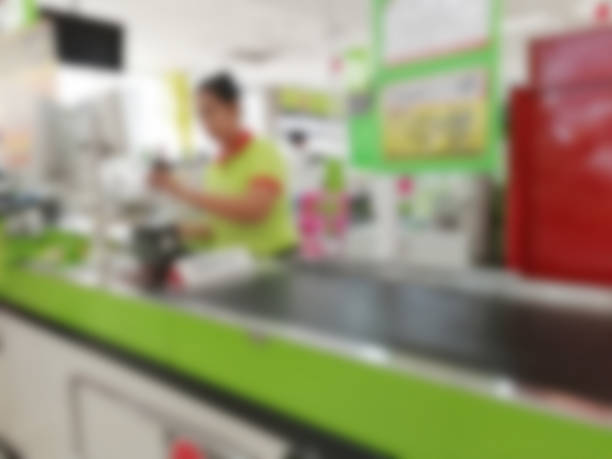 Blur Supermarket Cashier stock photo