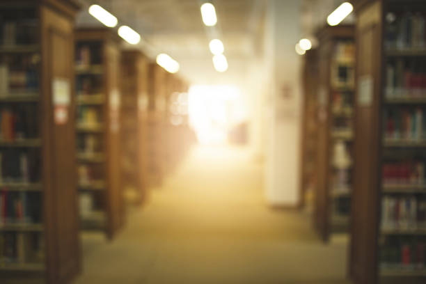 blurred background library stock photo