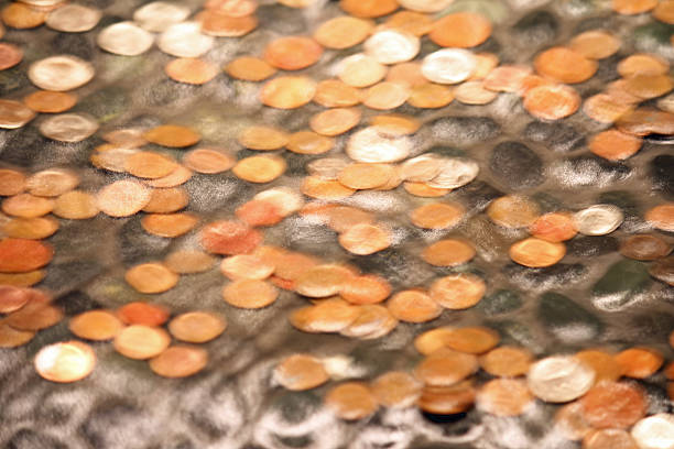 Blurred Coins stock photo