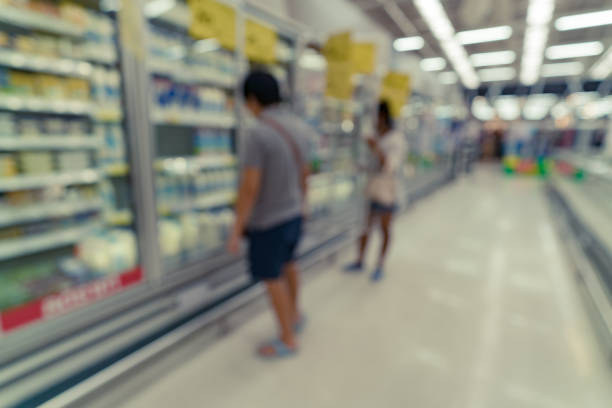 blurred image of supermarket stock photo