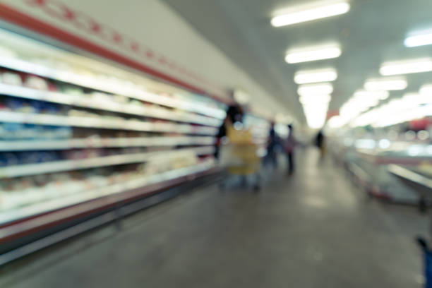 blurred image of supermarket stock photo