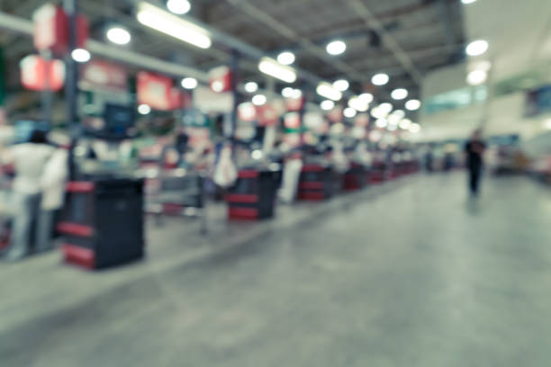 blurred image of  wholesale warehouse stock photo