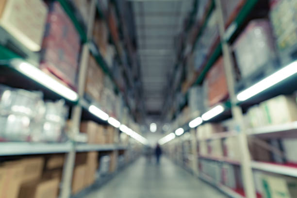 blurred image of  wholesale warehouse stock photo