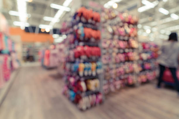 Blurred shopping center stock photo
