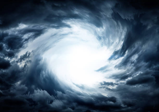 Blurred Whirlwind in the Clouds Blurred Swirl in the Dark Storm Clouds storm cloud stock pictures, royalty-free photos & images