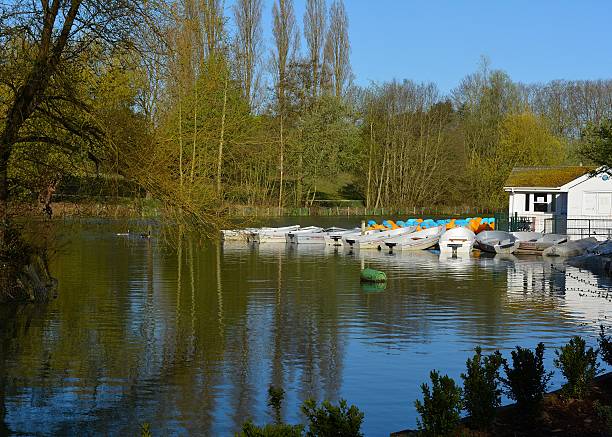 boating lake, stanborough, welwyn garden city - hatfield bildbanksfoton och bilder