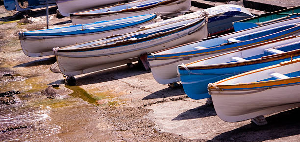 Boats in Capry, Italy stock photo