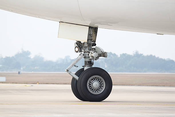 Boeing 747 nose landing gear stock photo