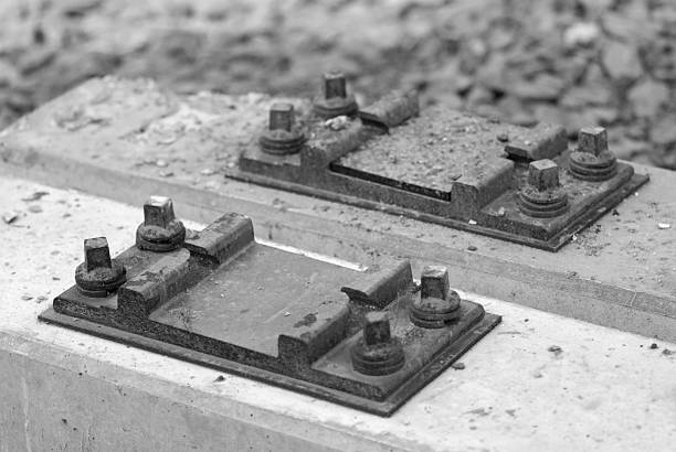 Bolts and concrete stock photo