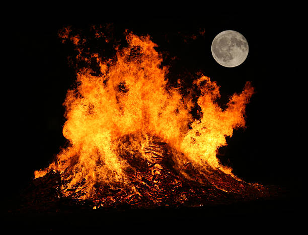 Bonfire by Mooonlight stock photo
