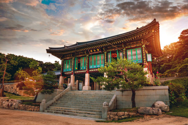 Bongeunsa Temple in Seoul - South Korea - Bongeunsa Temple in Seoul - South Korea - korean culture photos stock pictures, royalty-free photos & images