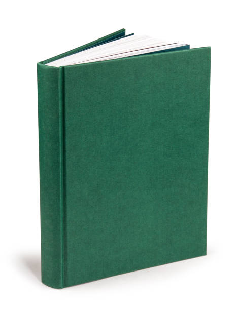 book blank green hardcover - clipping path stock photo