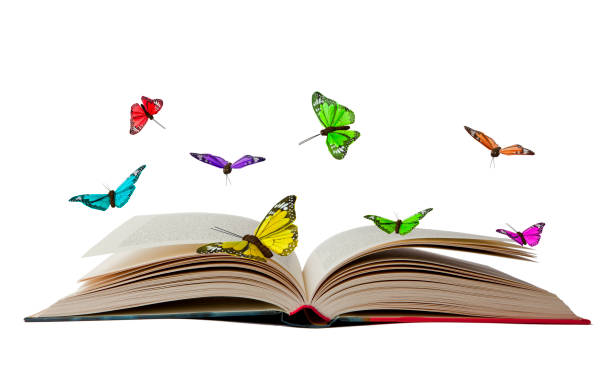 pesan dengan kupu-kupu - poetry book potret stok, foto, & gambar bebas royalti