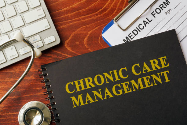Book with title chronic care management on a table. Book with title chronic care management on a table. Pain management concept. chronic illness stock pictures, royalty-free photos & images