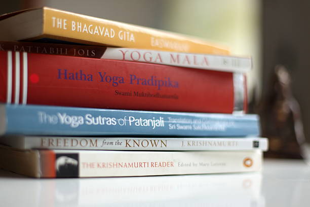 Books on Indian Philosophy and Yoga stock photo