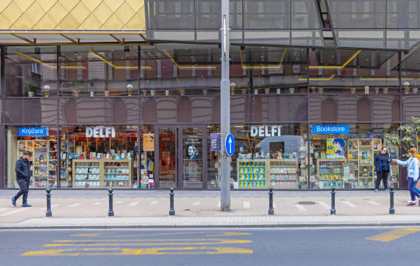 Bookstore Delfi Belgrade stock photo