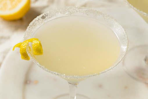 Boozy Refreshing Lemon Drop Martini with a Garnish