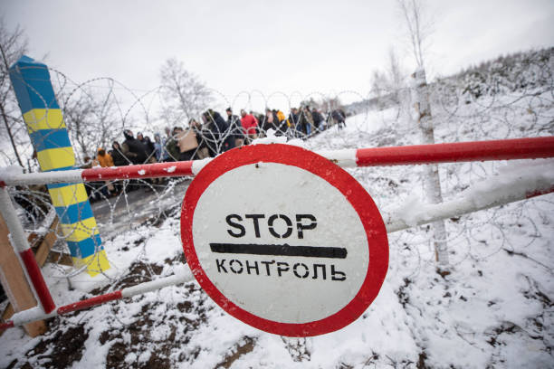 border conflict - oekraïne stockfoto's en -beelden