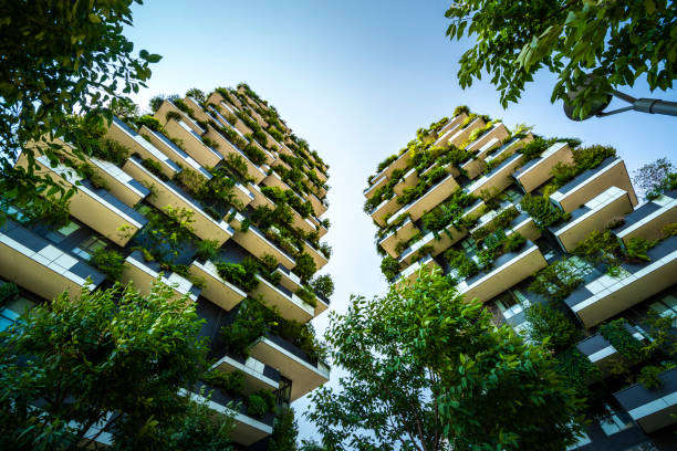 Bosco Vertical Tree Houses in Milan Italy stock photo