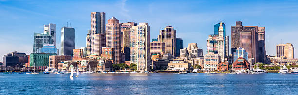 Boston cityscape in a panorama in the morning stock photo