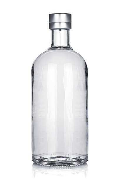 bottle of russian vodka - fles stockfoto's en -beelden