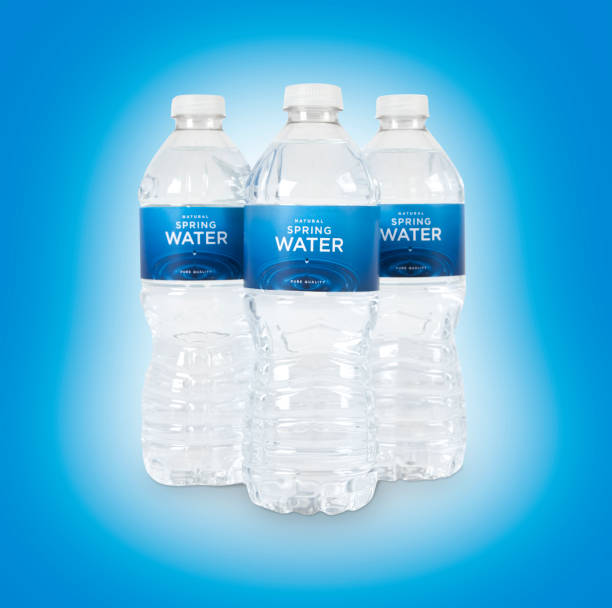 Bottle of Spring Water (fictitious) + Clipping Paths stock photo