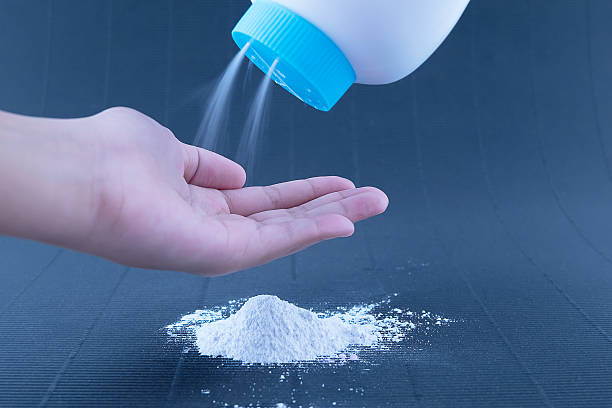 Bottle of Talcum Power for skin  body and face stock photo