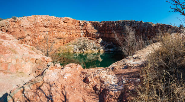 Bottomless Lakes State Park in New Mexico stock photo