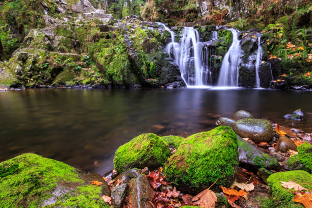 Bouchot Jump Gerbamont, Vosges FRANCE - October 22, 2015 : Little waterfall vosges department france stock pictures, royalty-free photos & images