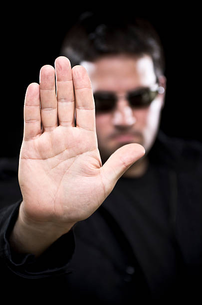 Bouncer says Stop stock photo