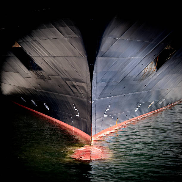 Bow of a large ship  hull stock pictures, royalty-free photos & images