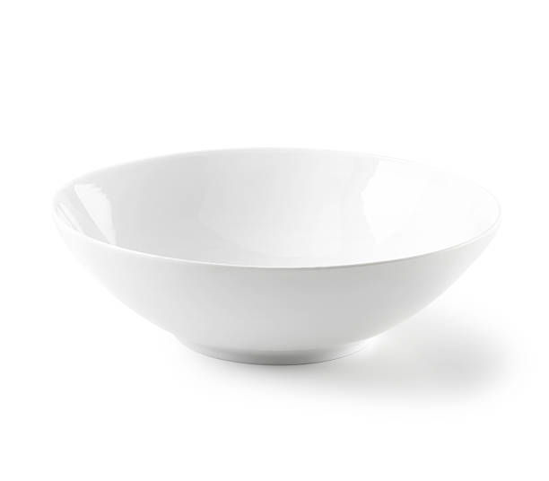 Bowl flat white and empty stock photo