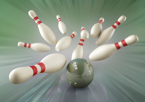 Bowling Ball And Pins Stock Photo - Download Image Now - iStock