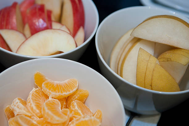 bowls of fruit stock photo