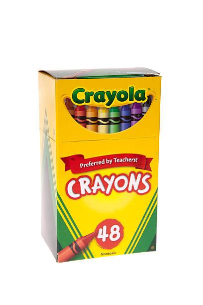 Box of Crayola Crayons stock photo