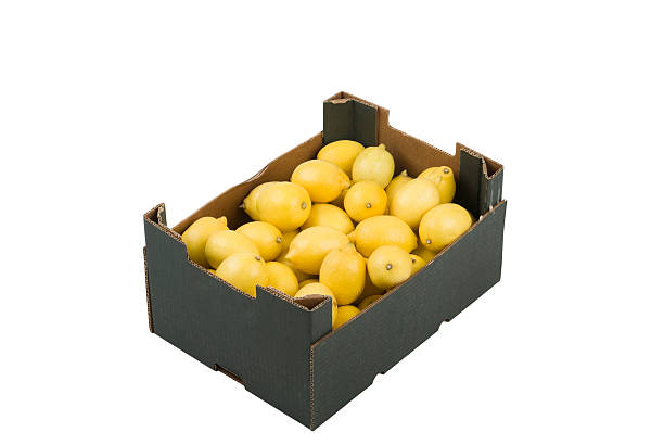 Box of Lemons stock photo