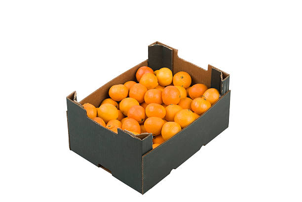 Box of Mandarins stock photo