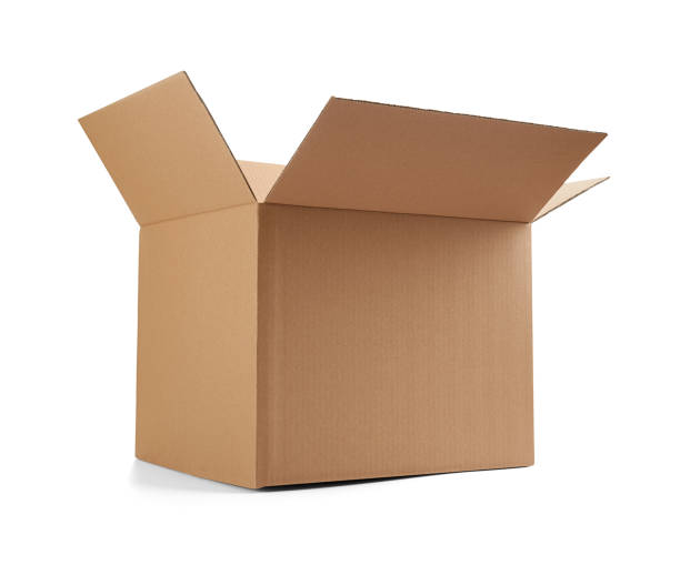 box package delivery cardboard carton stock photo