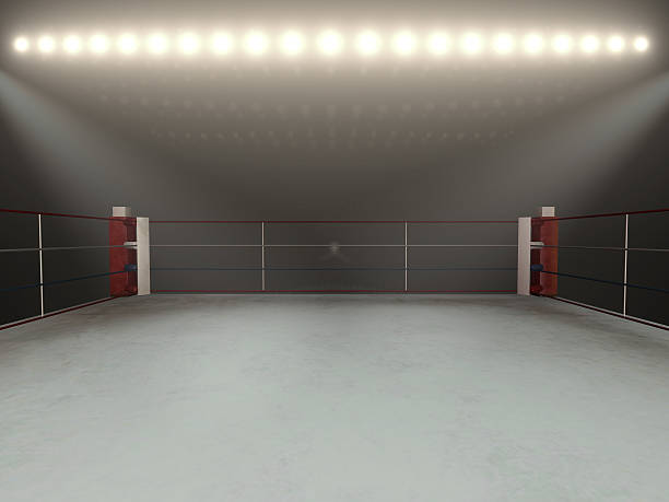 Boxing arena Box - Container, Boxing Ring, Boxing - Sport, Backgrounds, Audience, USA,  No People, Empty, Stadium, Gym, School Gymnasium, Health Club, boxing ring stock pictures, royalty-free photos & images