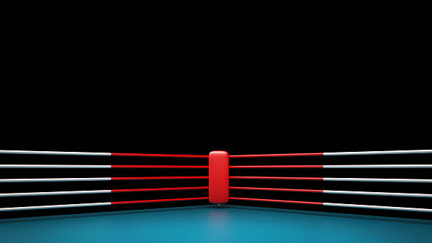 Boxing ring isolated on black background High resolution 3d render stock photo