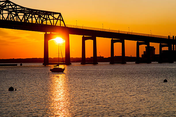 Braga Bridge sunset stock photo