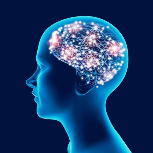 Brain development in children and teens. Stimuli and ideas. How neurons and synapses work. Brain development in children and teens. Stimuli and ideas. How neurons and synapses work. Expansion of mental abilities. Exercises to increase memory. 3d render electrode stock pictures, royalty-free photos & images