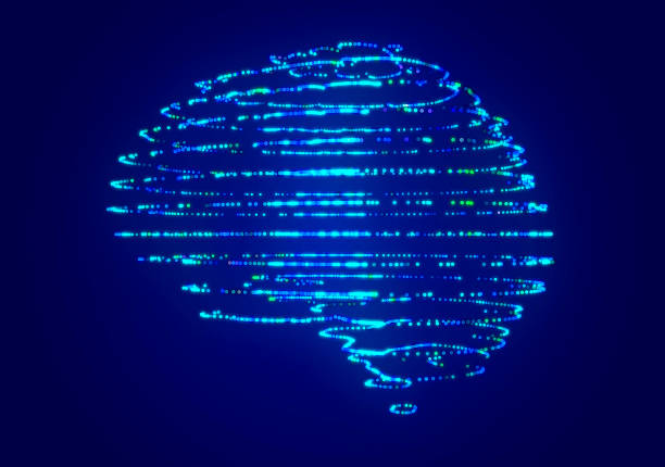 Brain study, MRI, brain section analysis. Technologies and medicine, the future of diagnosis stock photo