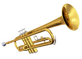 istock Brass trumpet on white background 137129980