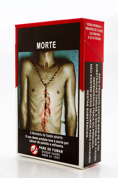 Brazilian against smoking law Rio de Janeiro, Brazil - June 12, 2011: Since the 90´s all cigarette packet made in Brazil is obligated to show a shocking photo in one side as well as the old warning at the side. macro body hair stock pictures, royalty-free photos & images