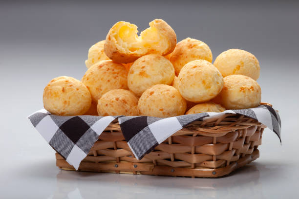 Brazilian snack cheese bread stock photo