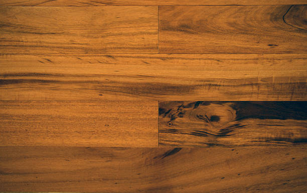 Brazilian Tigerwood Hardwood Flooring - Overhead View stock photo